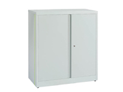 Floor cabinet with double hinged doors