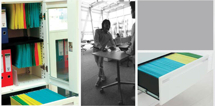 玻璃掩門三抽柜