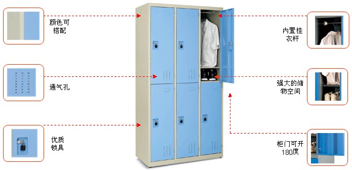 鋼制家具|鋼制更衣柜|辦公家具|鋼制六門更衣柜|更衣柜|衣柜