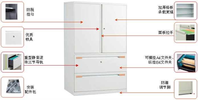 雙門二抽文件柜