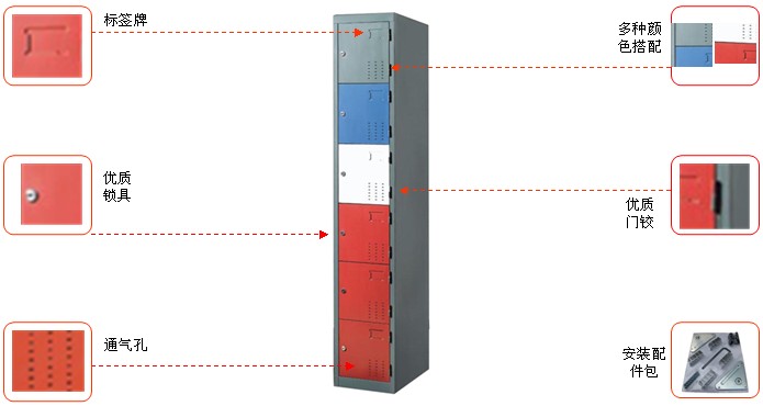 鋼制六門更衣柜