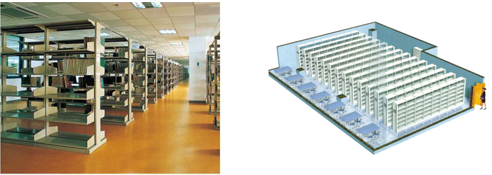 圖書館家具|圖書架|辦公家具|單柱雙面人字型書架